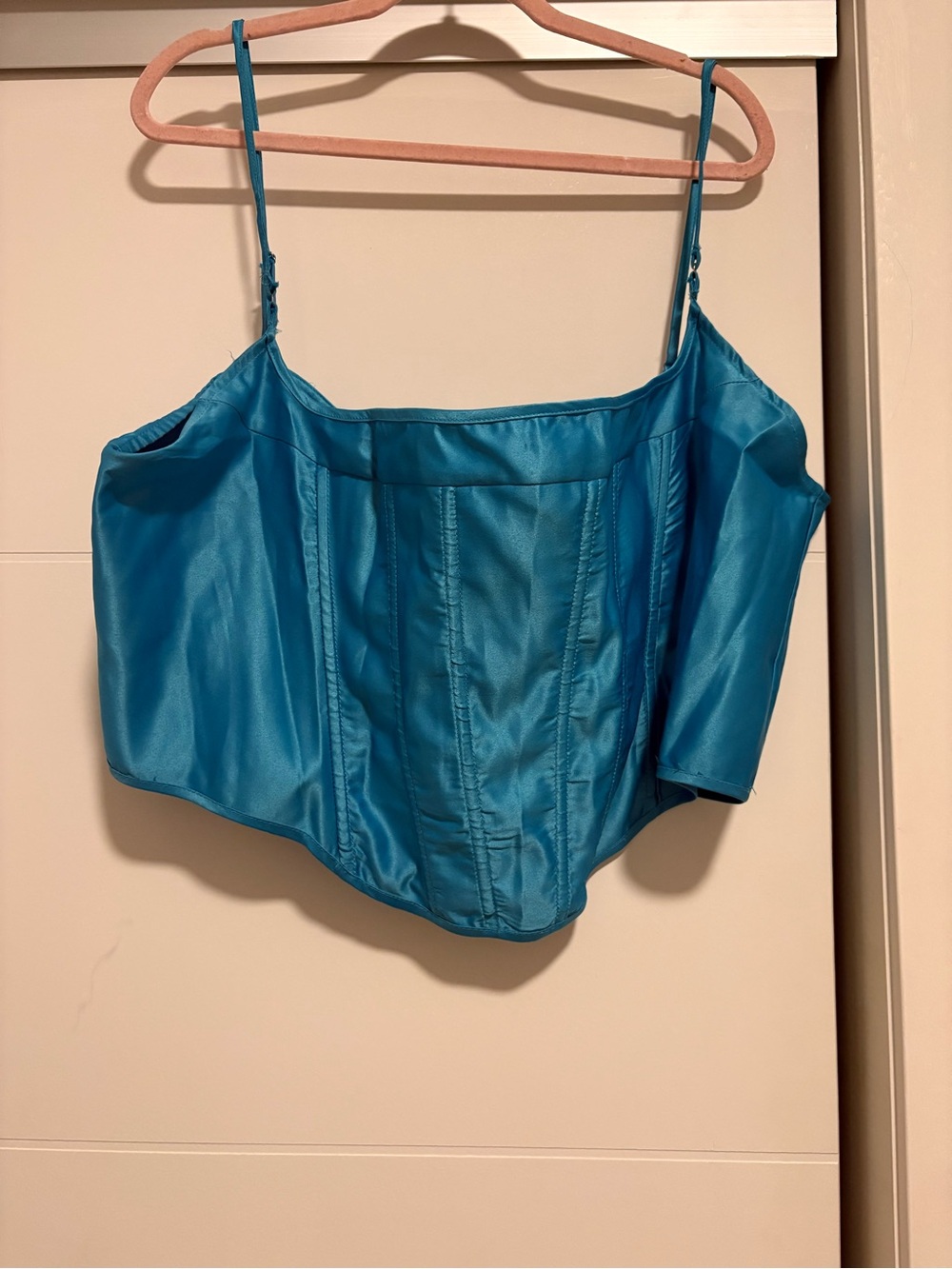 *4 for $30* - Blue Satin Corset Crop Top - Pretty Little Thing